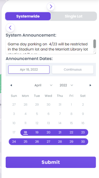 System Announcement